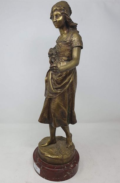 null GERMAIN Jean-Baptiste, 1841-1910,

La cueillette,

bronze à patine brun clair...