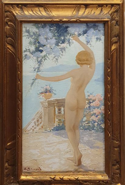 null ARMAND Aristide (XX)

Nude on the terrace, mediterrannée

Oil on panel, signed...