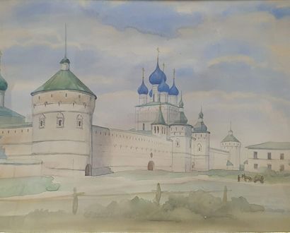 null BENOIS Albert Alexandre, entourage de 

Église en russie,

aquarelle sur papier...