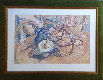 null BRUNET Guy (1925-2003)

Still life with pitcher and pears, 88

Gouache on paper...