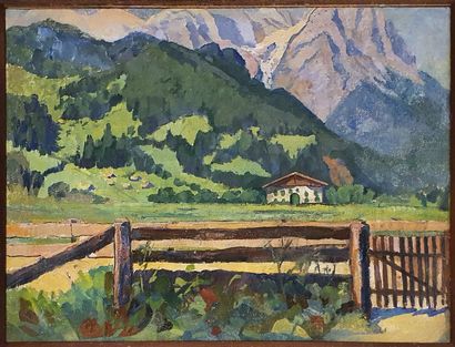 null ZEZZOS Georges (1883-1959) 

Barrières en montagne 

Huile sur toile non signée

traces...