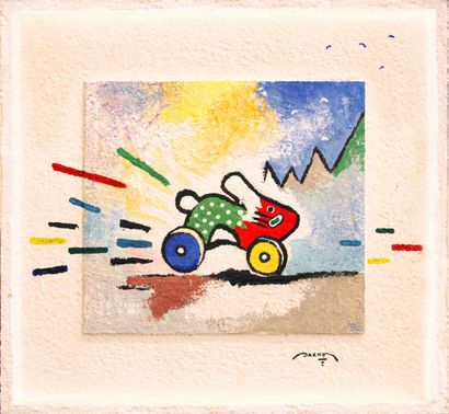 null LAFORTUNE Jacky (born 1946)

Rabbit on wheels, 2011

Painting on panel 

Signed...