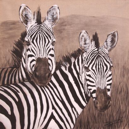 null DUCROT Jean-Paul (born in 1966)

Couple of Zebras

Painting on canvas 

Signed...