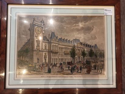 null Lot of various engravings on the Napoleonic theme, oil on panel the Moulin de...