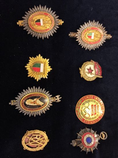 null Ensemble de 6 insignes en métal émaillé.

Madagascar, Epoque XXe siècle