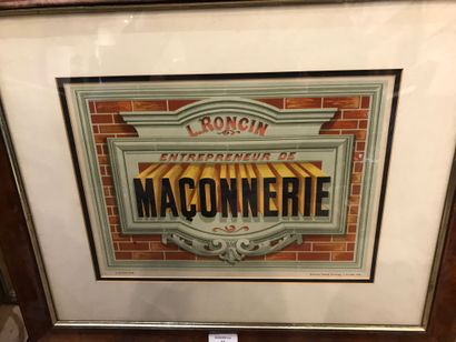 null Poster L. Roncin masonry contractor. Framed