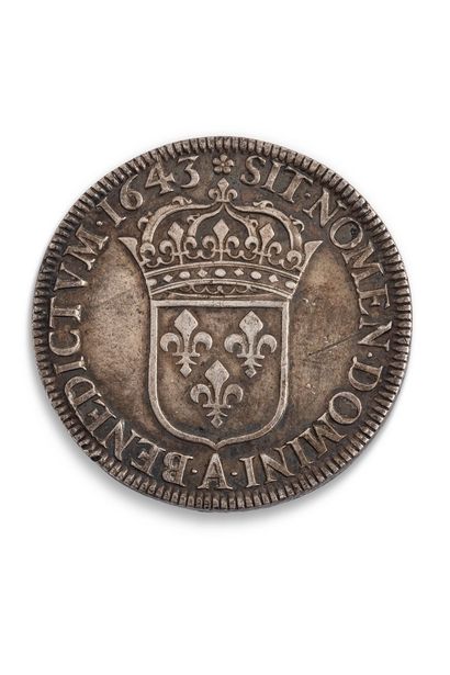 null LOUIS XIV (1643-1715)

Ecu of silver with short fuse, 1643 Paris, rose. 

Duplessy...