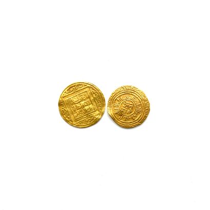OTTOMAN EMPIRE 
Lot of two gold coins : 
-...