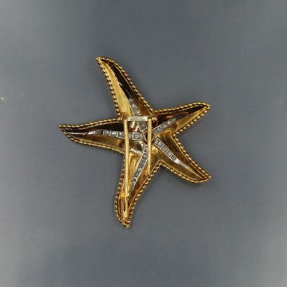 null HERMES Paris

A starfish clip in 18K (750) gold and platinum with a pearl surround,...