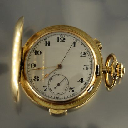 null ANONYMOUS

18k (750) gold pocket watch with quarter repeater and chronograph....