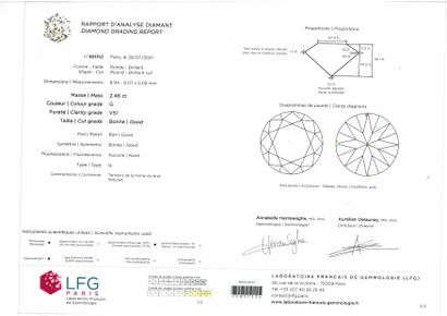 null Diamant sur papier avec certificat du LFG N°38152 du 28/07/2021 indiquant :

Forme...