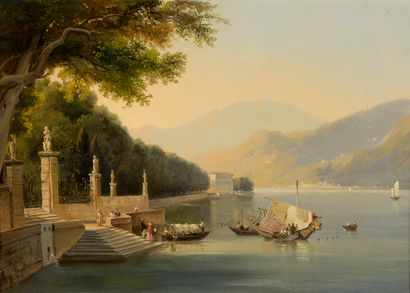 null REMOND Jean-Charles 

Paris 1795 - 1875



The arrival in a boat at the gates...