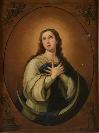  MURILLO Bartolomé Esteban (D'après) 
Séville 1618 - id. ; 1682 
 
La Vierge de l'Immaculée...