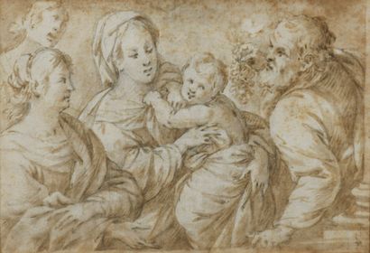 null 17th century FRENCH SCHOOL

			

The Holy Family and two holy women or Joseph...