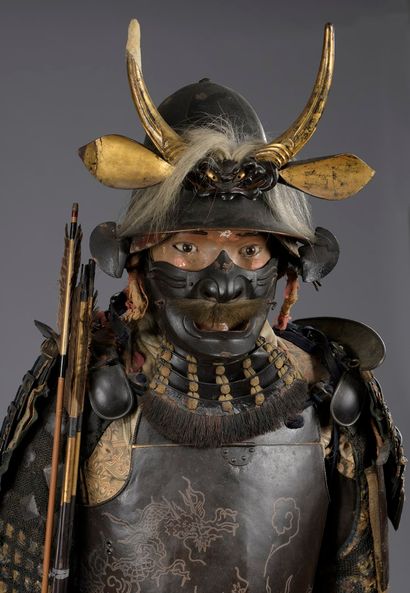  JAPAN - EDO period (1603 - 1868) 
Armor composed of : 
- iron kabuto with six koseizan...