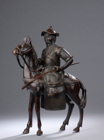 JAPAN - 20th century

Bronze group with brown...