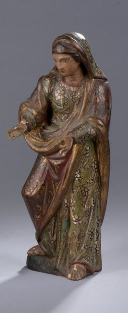 Virgin or Holy Woman in wood carved in the...