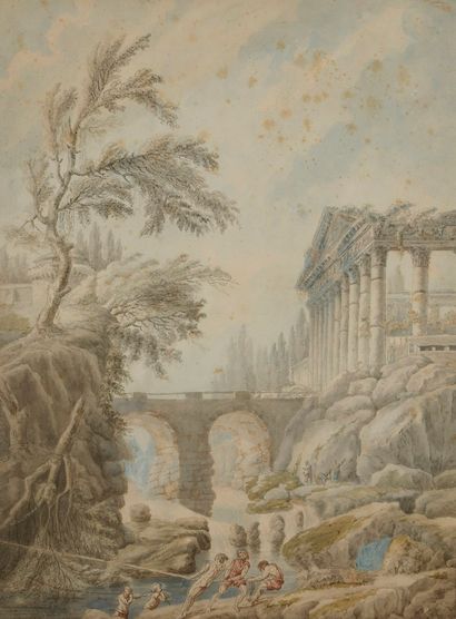 null FRENCH SCHOOL Second half of the 18th century 



Landscape with ruined ancient...