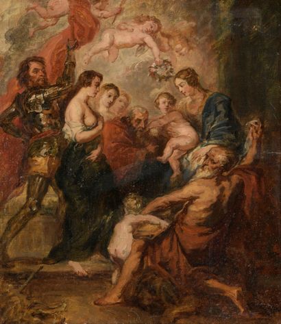 null RUBENS Pierre-Paul (After) 

1577 - 1640

	

The Virgin and Child with Saints,...