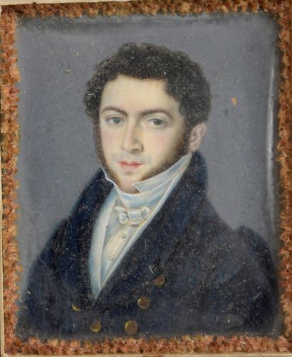 null ECOLE FRANCAISE Premier Tiers du XIXe siècle 



Portrait d'homme en chemise...
