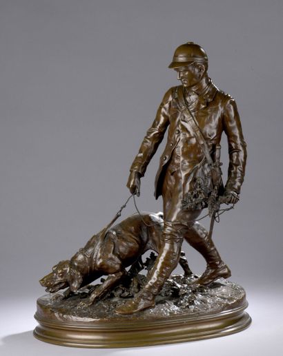 null MÈNE Pierre Jules, 1810-1879

Valet de Limier, 1879

bronze group with brown...