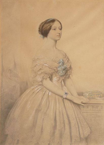 VIDAL Vincent, 1811-1887 
Jeune femme au...