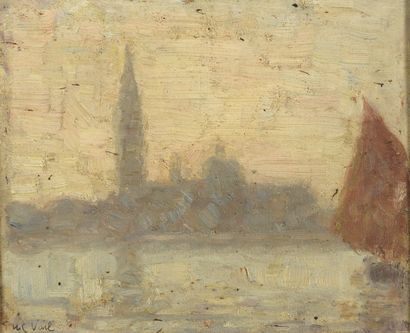 null VAIL Eugene Lawrence, 1857-1934

City by the Water

oil on panel (dirty paint...