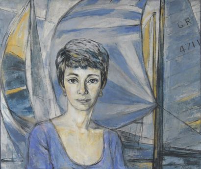 null NATSI Clio, born in 1929

Portrait of Mrs. F. with open sails, synthesis

oil...