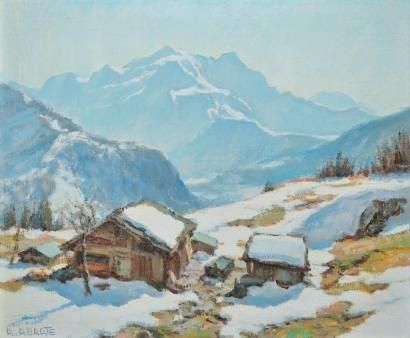 ABRATE ANGELO, 1900-1985 Luminosité des murs, Mont-Blanc, 1965 huile sur toile, signée...