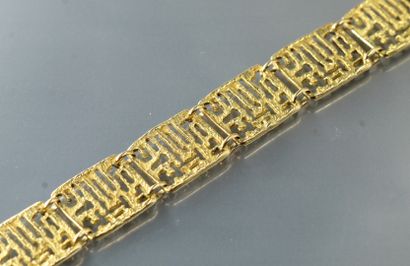 null Bracelet en or jaune 18k (750) à motifs géométriques ajourés.

Tour de poignet...