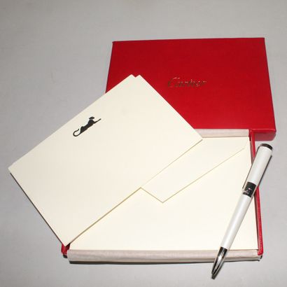 null Cartier, boite contenant des enveloppes, des cartes et un stylo Dupont