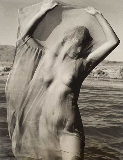 null Photographie. André de DIENES (1913-1985). Femme Nue avec voile. Circa 1960....
