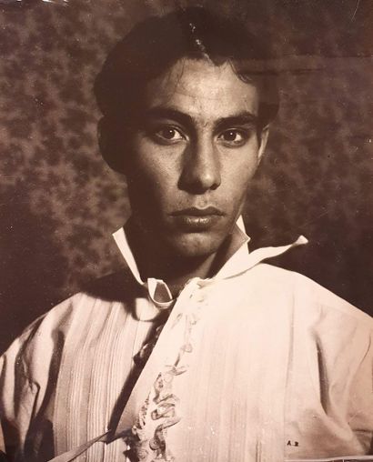 null Lucien CLERGUE (1934-2014, att.). Portrait of a gypsy. Circa 1950-60. Silver...