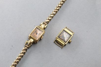 Set of two watches in 18k (750) yellow gold:...