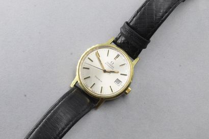 OMEGA 
Men's wristwatch, round case in gilded...