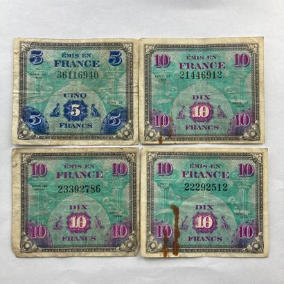 null 
38 billets de banque libellés en francs : 




- Cinq francs « Violet » 1933...