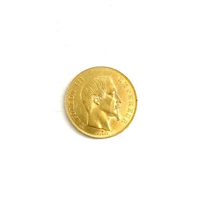 50 francs gold coin Napoleon III bareheaded....