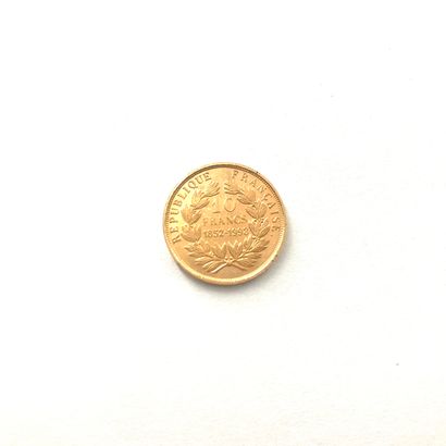  Pièce en or de 10 francs commémorative (1852-1993) 
TTB à SUP. (Tirage faible) 
Poids...