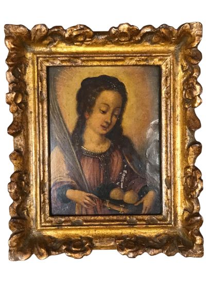 null 17th century FRENCH SCHOOL



Saint Agatha

Oil on copper (Small gaps; old varnish...
