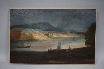 null 18th century FRENCH SCHOOL



River landscape with a couple of walkers resting...