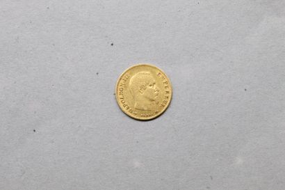 null Gold coin of 10 Francs Napoleon III bare head, 1860, A.

TB. 

Weight : 6.45...