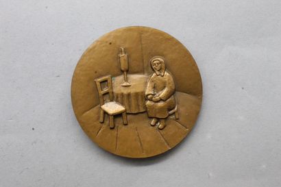 null Médaille de table en bronze d'ap. E. Gorbats,

Avers : GORKI ( Alexis Pechkov...