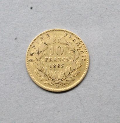 null Pièce en or de 10 francs Napoléon III tête lauréee (1863 A)

TB à TTB

Poids...