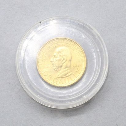 null Medal in yellow gold (920) of the Paris mint with the effigy of De Gaulle. 

SUP,...