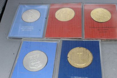 null Lot de cinq médailles commémoratives de l'atelier The Franklin Mint comprenant...