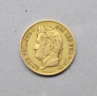 null Pièce en or de 40 Francs Louis Philippe Ier, Roi des Français, 1833 A (Paris).

TB...