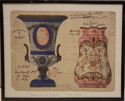 null Two projects of decorations for porcelain vases of Paris.



Two prints of a...