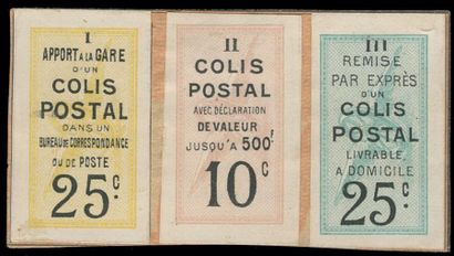 null Colis postaux épreuves tarif 1 apport à la gare en jaune, tarif 2 en rose pale...