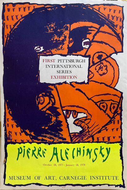 null ALECHINSKY Pierre 

affiche originale 1977 Pittsburg, 

 96 x 65 cm