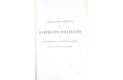 null COURIER (Paul-Louis). Collection complète des pamphlets politiques et opuscules...